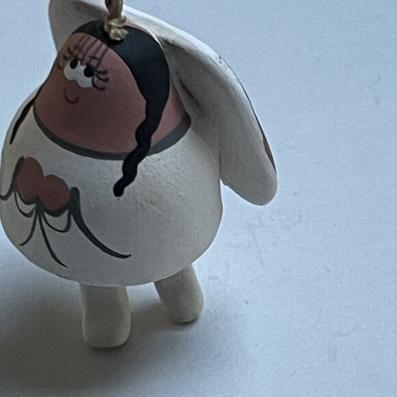 Ceramic Angel Dangle Legs Hanging Christmas Tree Ornament Wings Gold - Picture 2 of 6